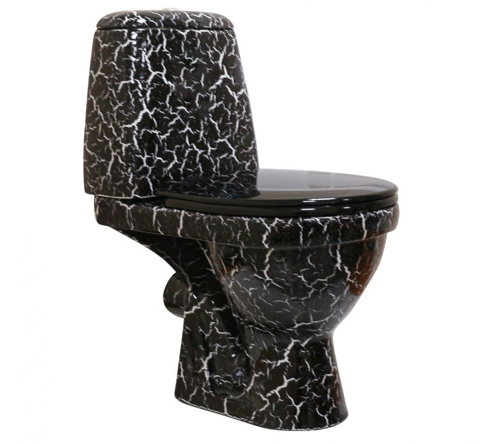 Унитаз Кировская Керамика Rosa Премьер Черный Кракелюр