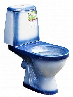 Унитаз Кировская Керамика Rosa Премьер Синий Декор Горизонтальный Выпуск