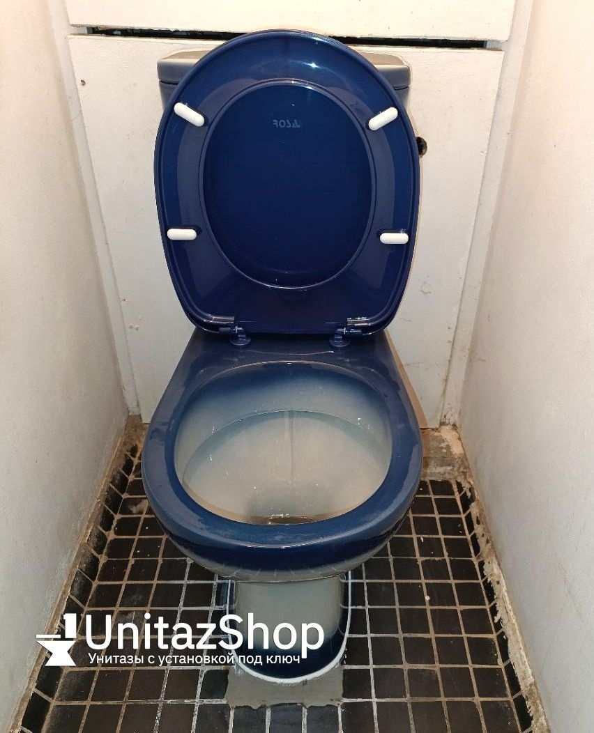 Унитаз Кировская Керамика Rosa Уют Синий Декор Выпуск Косой
