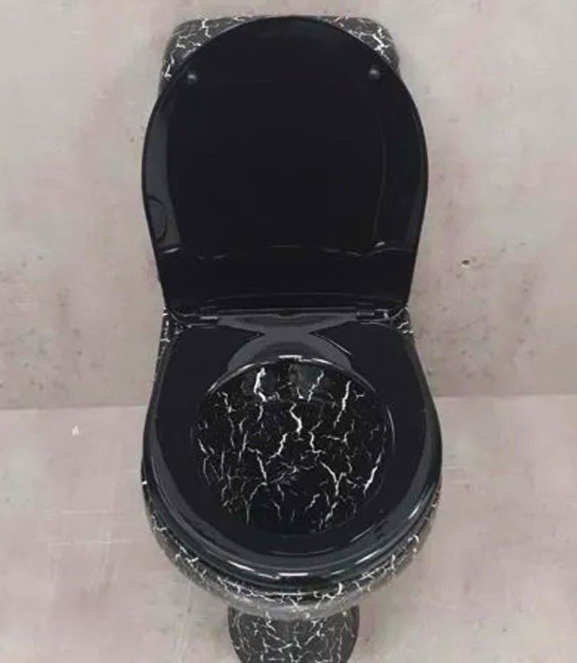 Унитаз Кировская Керамика Rosa Премьер Черный Кракелюр