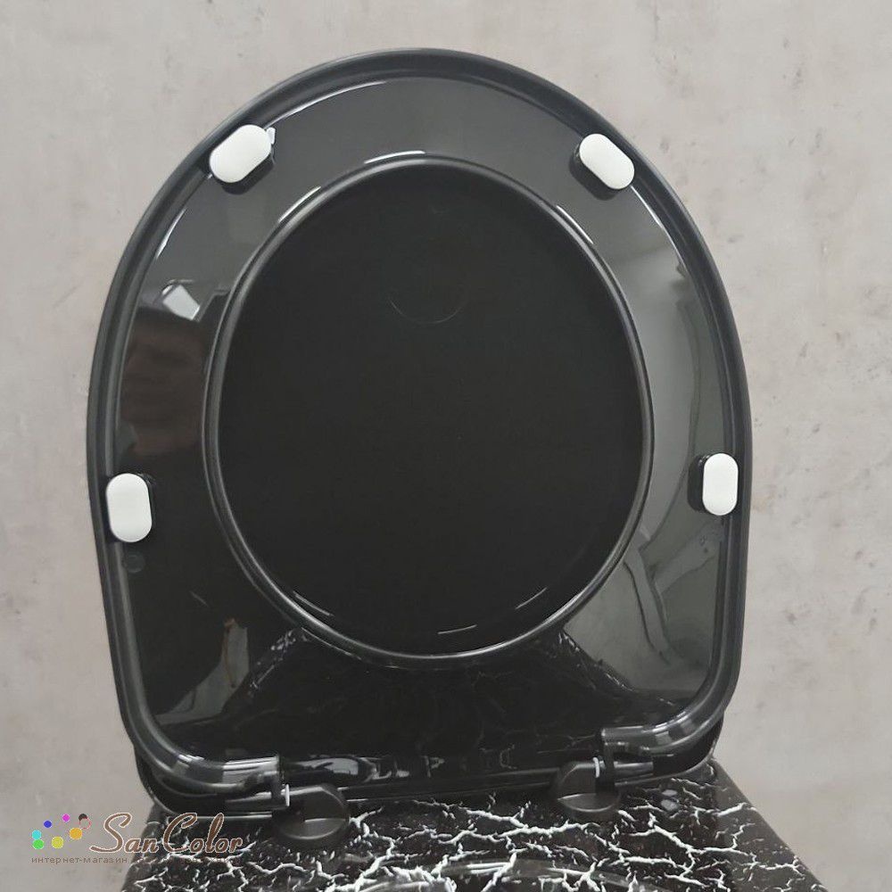 Унитаз Кировская Керамика Rosa Премьер Черный Кракелюр