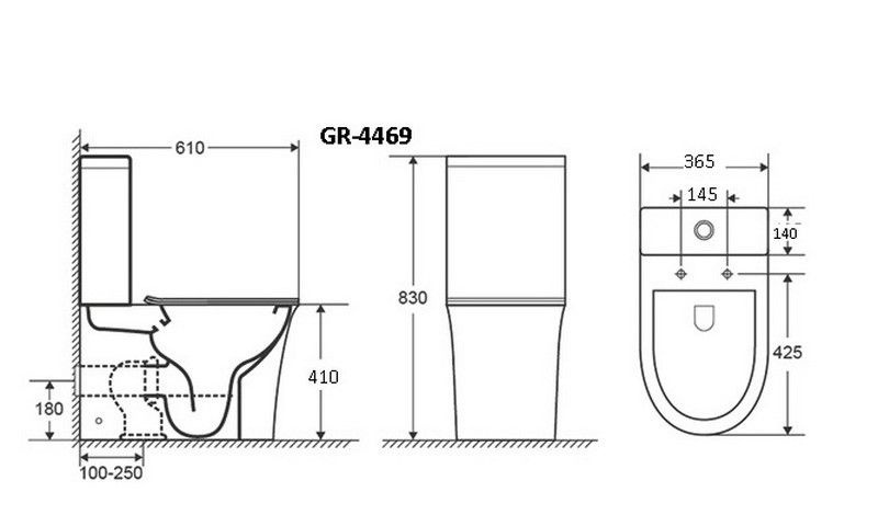 Унитаз Grossman GR-4469S Безободковый Горизонтальный Выпуск
