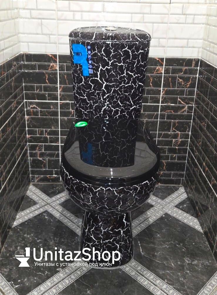 Унитаз Кировская Керамика Rosa Комфорт Черный Кракелюр