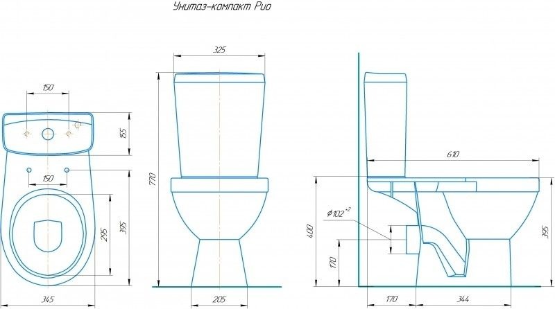 Унитаз Кировская Керамика Rosa Рио Черный Кракелюр