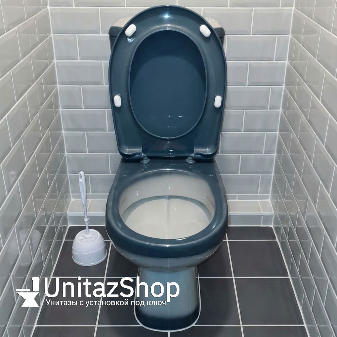 Унитаз Кировская Керамика Rosa Комфорт Зеленый Декор Косой Выпуск