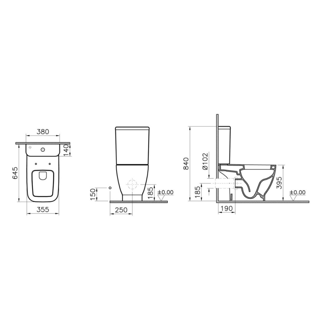 Унитаз VitrA Polar Горизонтальный Выпуск
