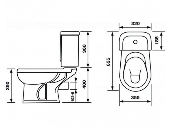 Унитаз Оскольская Керамика Дора Декор Березка Горизонтальный Выпуск