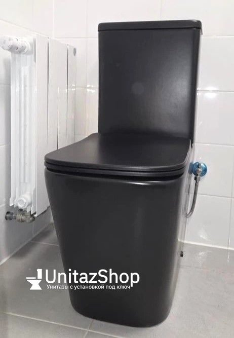 Унитаз Azario Black King AZ-8303D Горизонтальный Выпуск