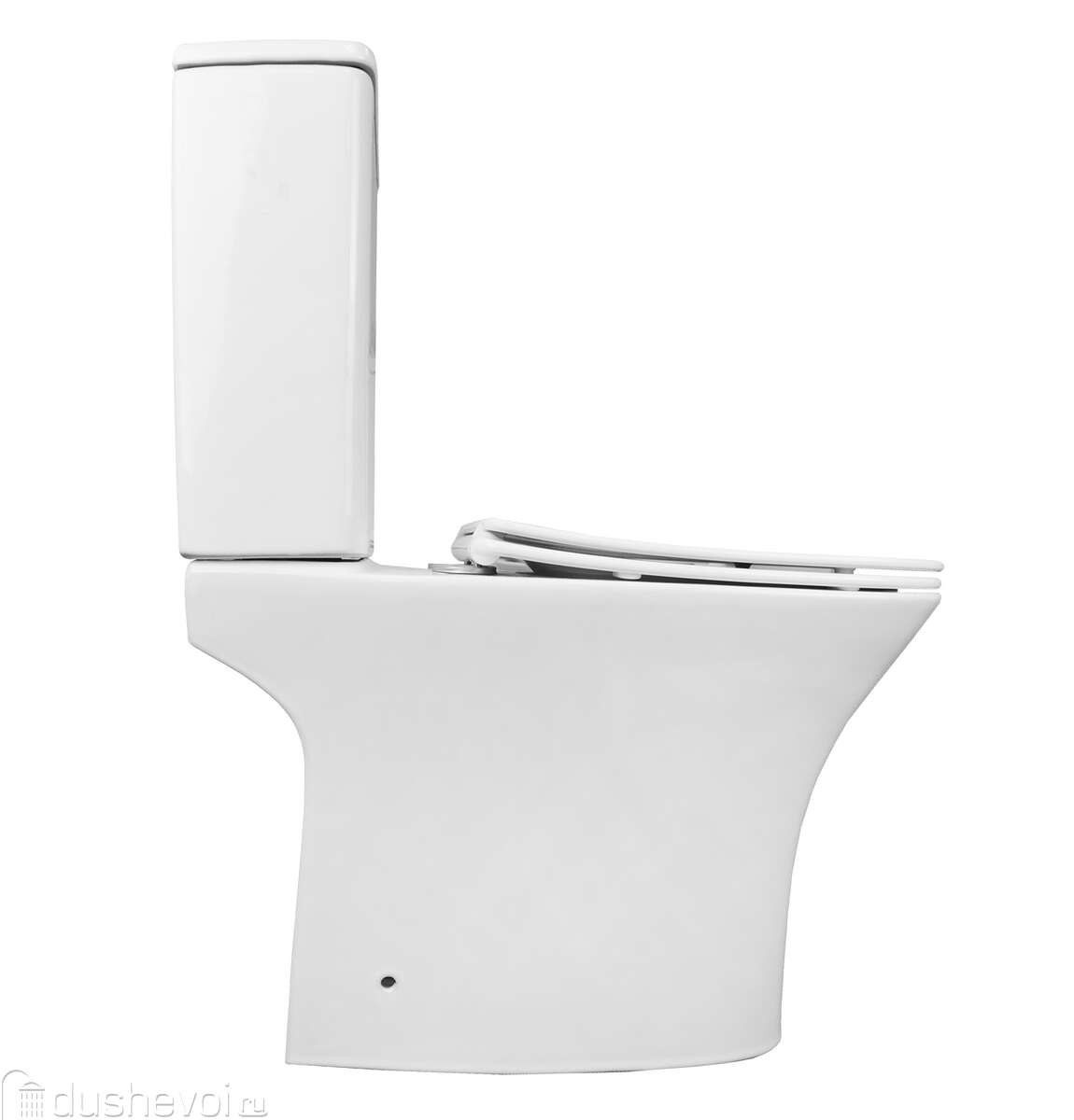 Унитаз  Azario Fretta Round AZ-7121 Безободковый Выпуск Горизонтальный