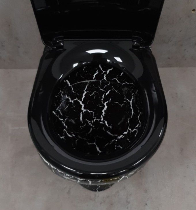 Унитаз Кировская Керамика Rosa Уют Черный Кракелюр