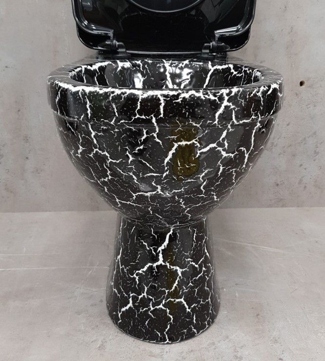 Унитаз Кировская Керамика Rosa Уют Черный Кракелюр