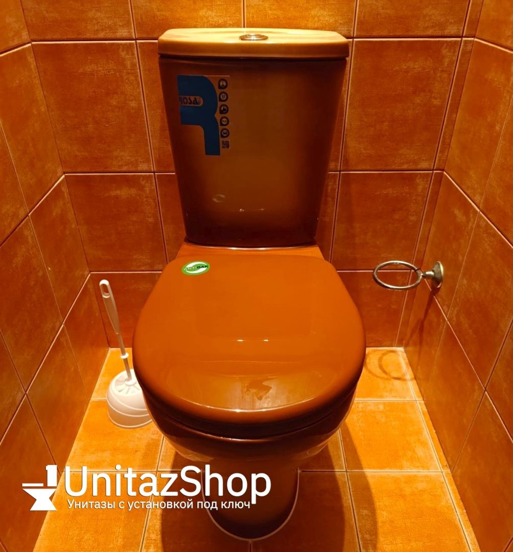 Унитаз Кировская Керамика Rosa Рио Коричневый Декор Горизонтальный Выпуск