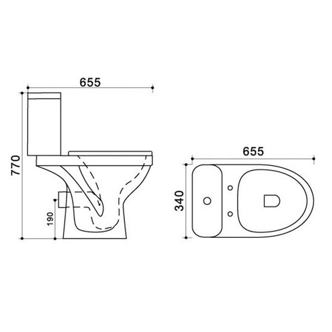 Унитаз Azario Trend AZ2018-P Выпуск Горизонтальный