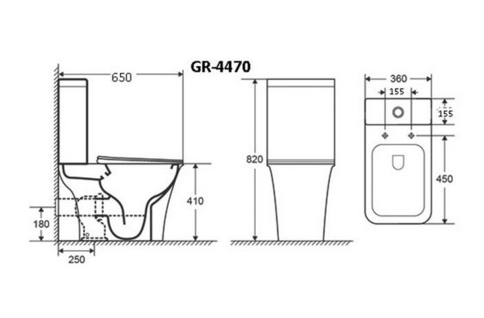Унитаз Grossman Galaxy GR-4470S Горизонтальный Выпуск Безободковый