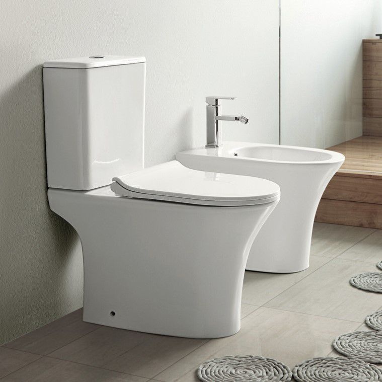 Унитаз  Azario Fretta Round AZ-1217A Безободковый Выпуск Горизонтальный