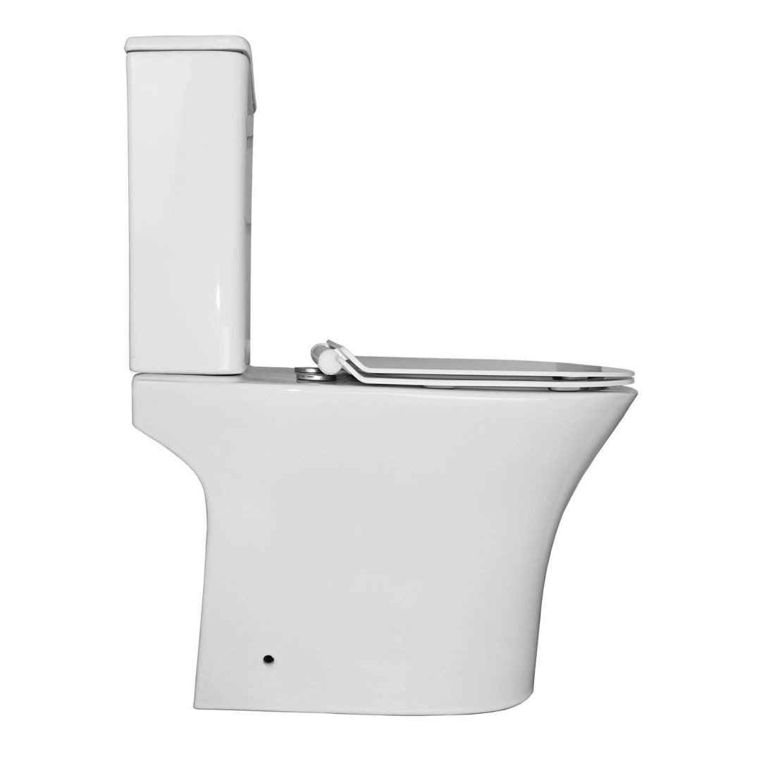 Унитаз  Azario Fretta Round AZ-1217A Безободковый Выпуск Горизонтальный