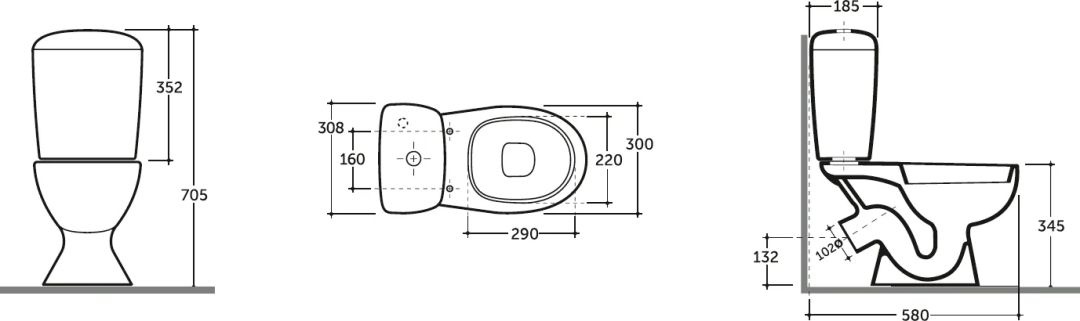 Унитаз напольный Керамин Литл Косой Выпуск
