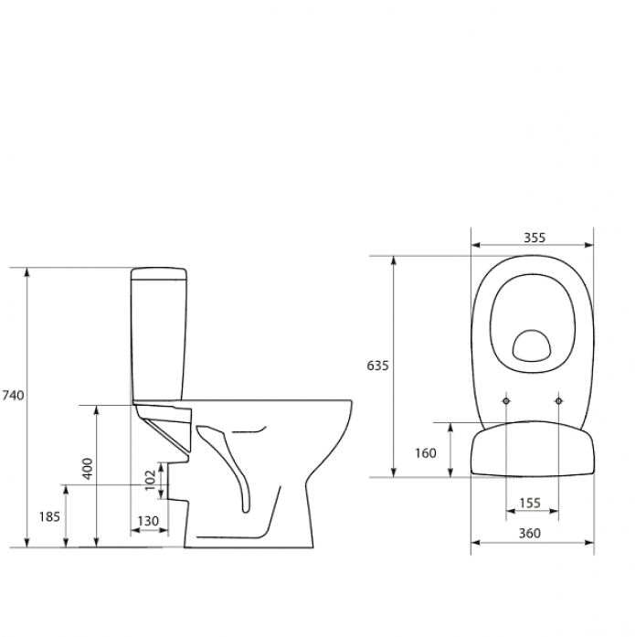 Унитаз Cersanit Arteco Горизонтальный Выпуск