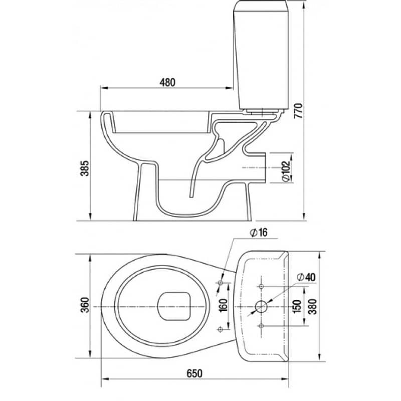 Унитаз Керамин Гранд Черный Горизонтальный Выпуск