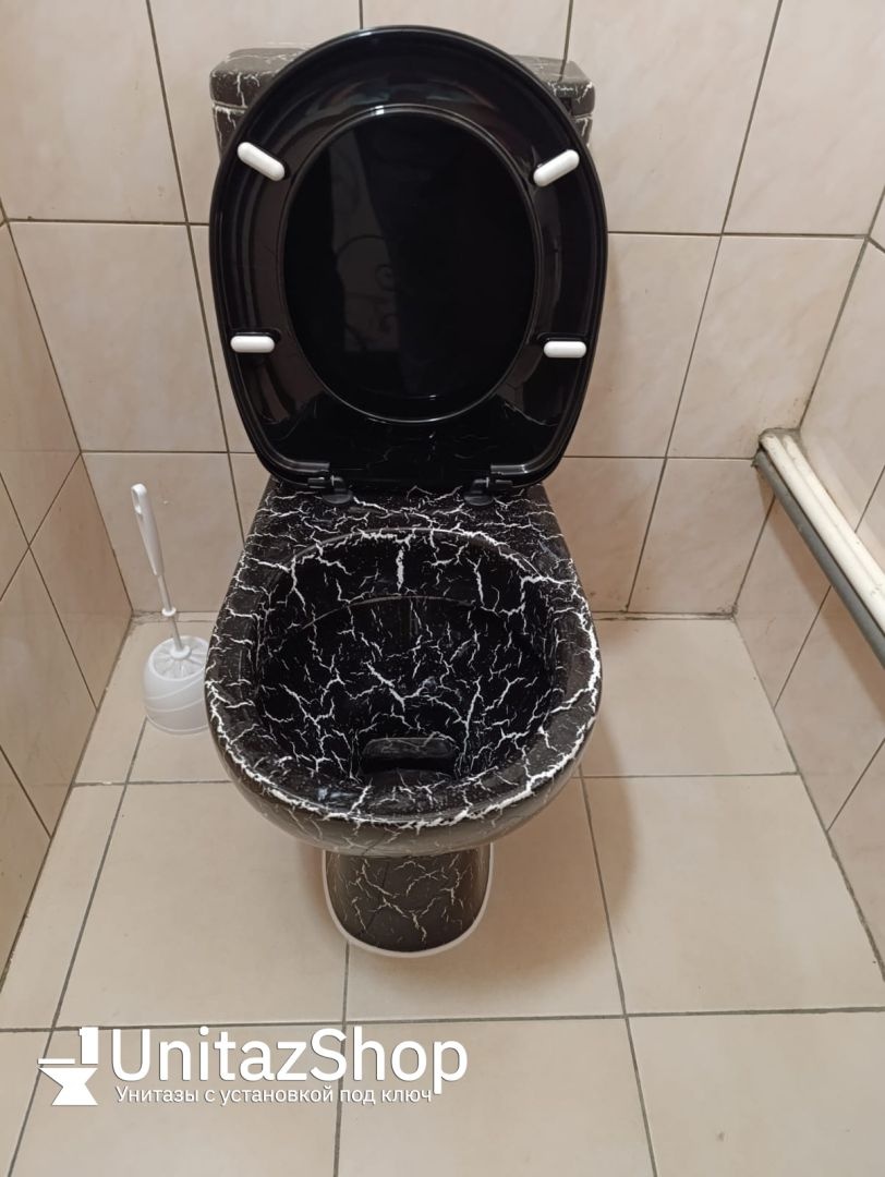 Унитаз Кировская Керамика Rosa Уют Черный Кракелюр