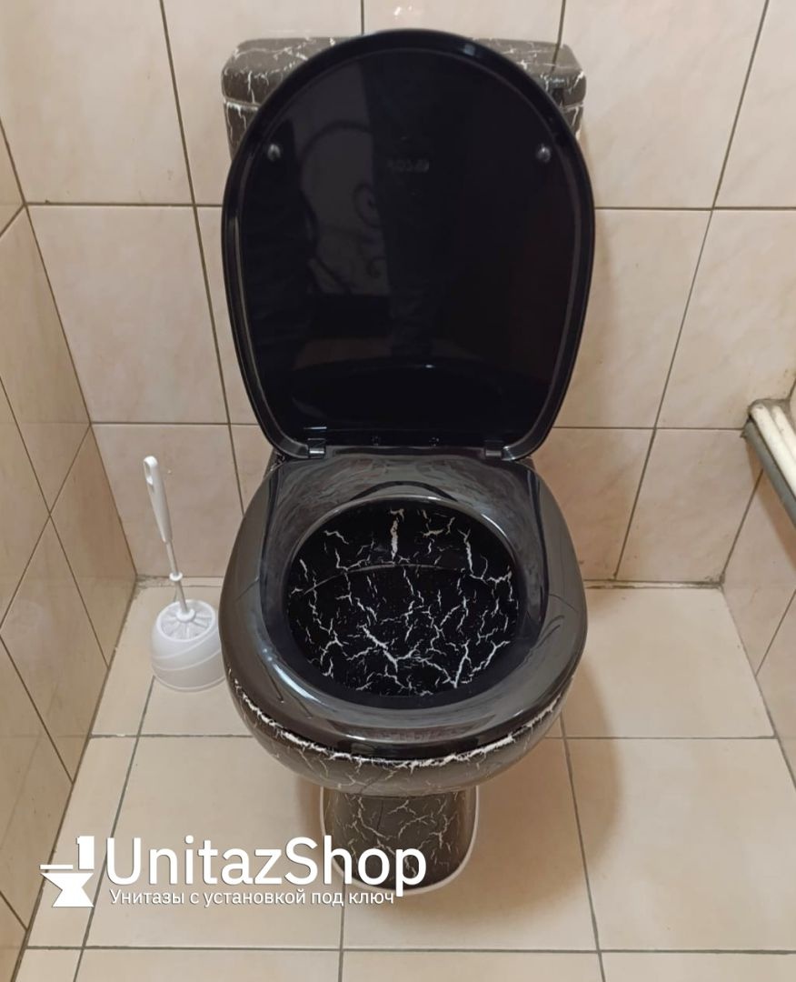 Унитаз Кировская Керамика Rosa Уют Черный Кракелюр