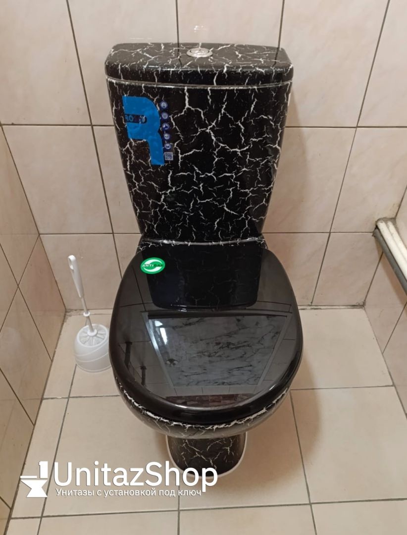Унитаз Кировская Керамика Rosa Уют Черный Кракелюр