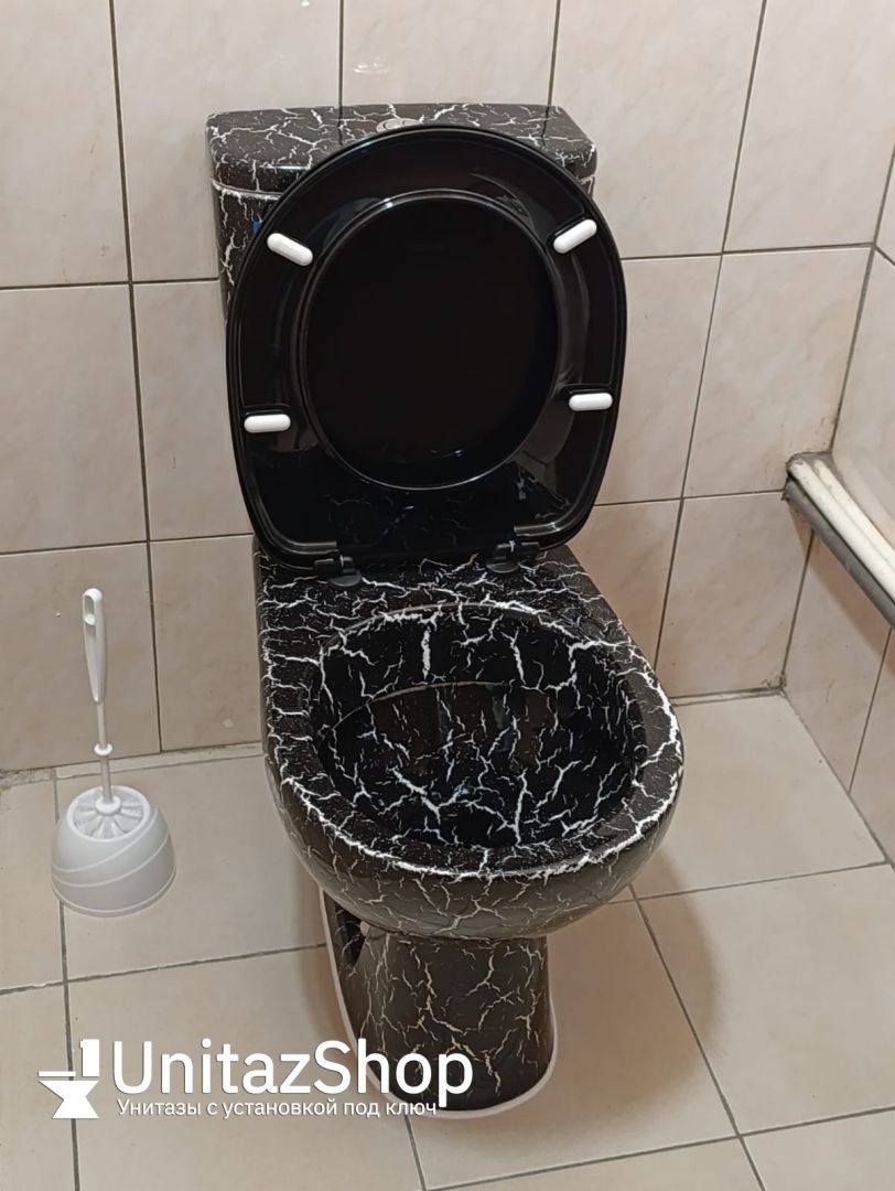 Унитаз Кировская Керамика Rosa Уют Черный Кракелюр