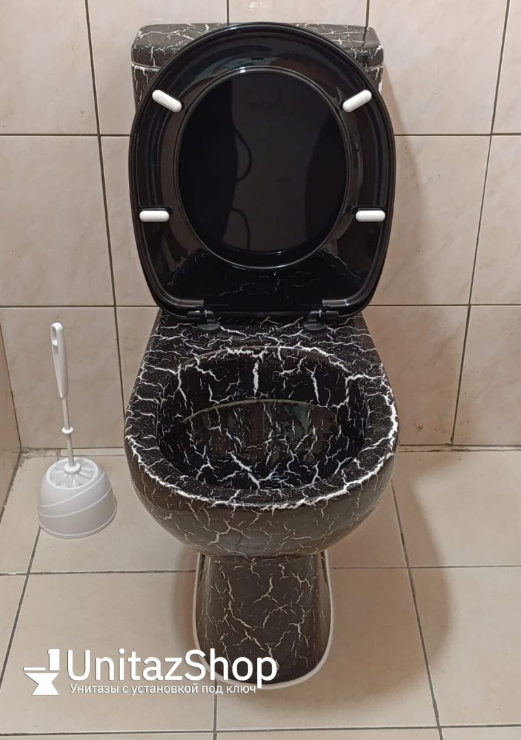 Унитаз Кировская Керамика Rosa Уют Черный Кракелюр