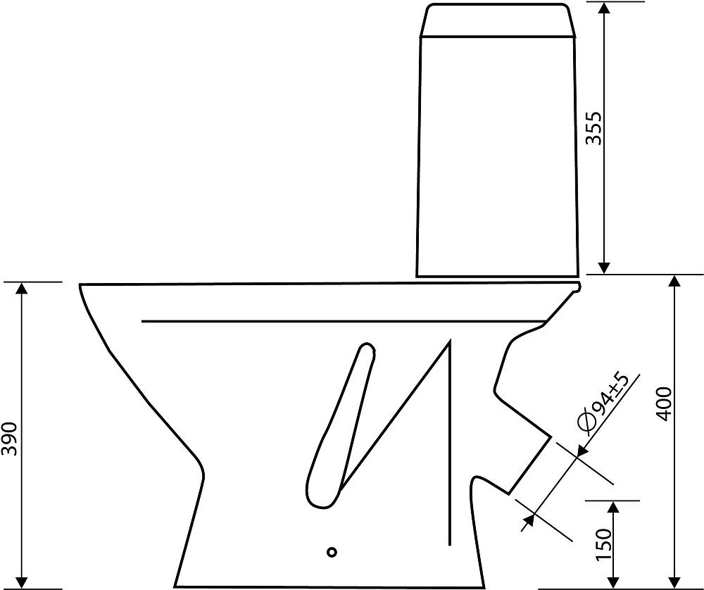 Унитаз Оскольская Керамика Арго Косой Выпуск Черный