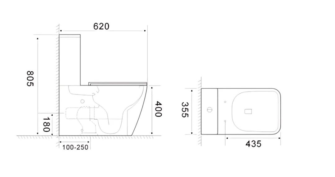 Унитаз Ceruttispa MANLIO Tornado CT10618 Горизонтальный Выпуск Безободковый