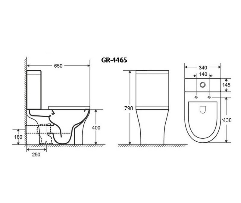 Унитаз Grossman GR-4465S Горизонтальный Выпуск Безободковый