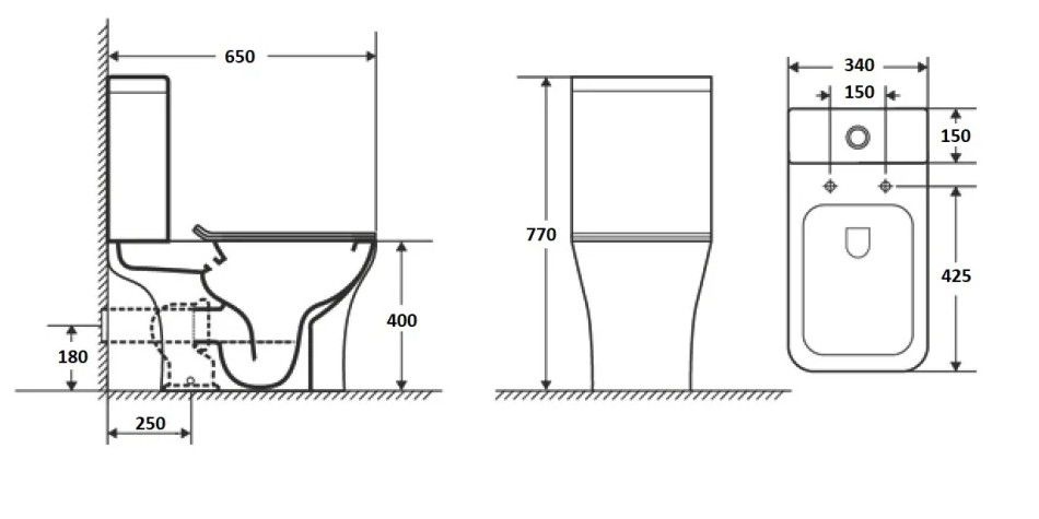 Унитаз Cerutti SPA VETTORE CT7192 Горизонтальный Выпуск Безободковый