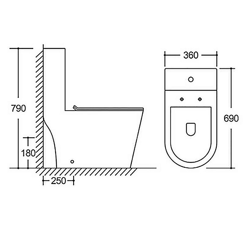 Унитаз Azario Scala Безободковый Выпуск Горизонтальный