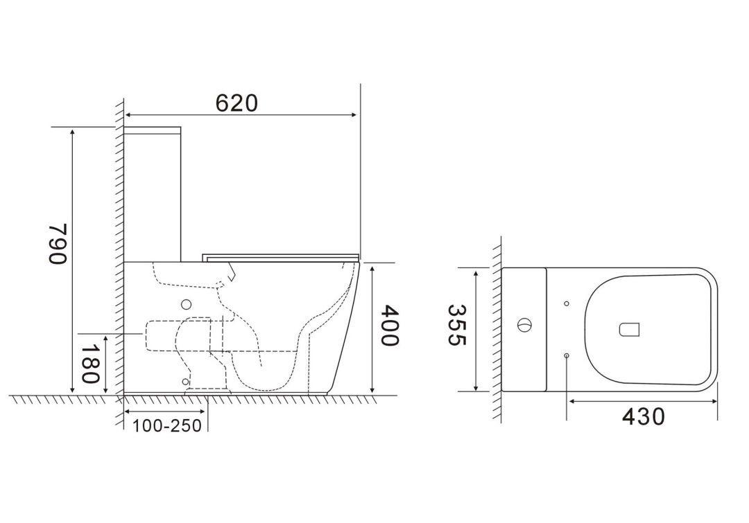 Унитаз Aquatek Optima Plus Square Безободковый Горизонтальный Выпуск