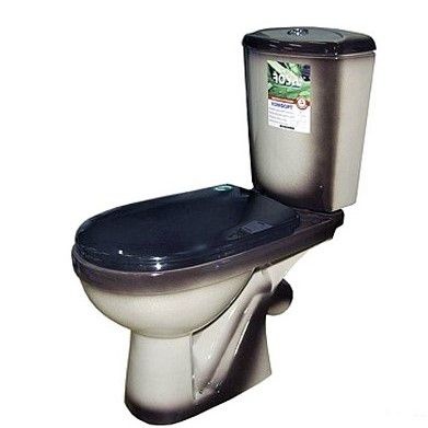 Унитаз Кировская Керамика Rosa Комфорт Черный Декор Косой Выпуск