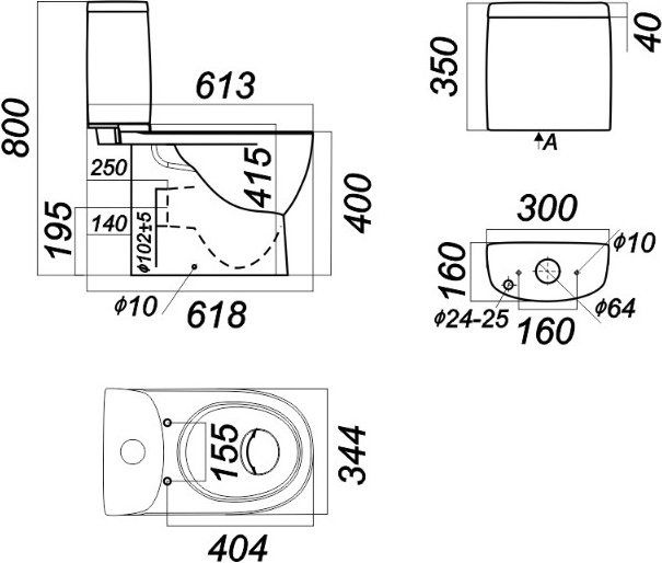 Унитаз Sanita Fest SL DM Горизонтальный Выпуск