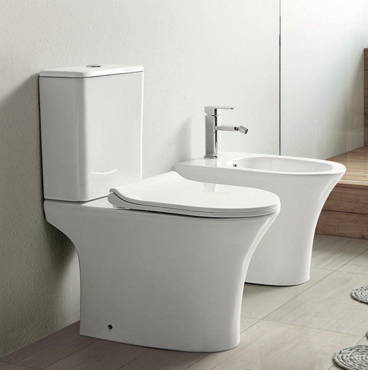 Унитаз Azario Fretta Round N AZ-1038A  Безободковый Выпуск Горизонтальный