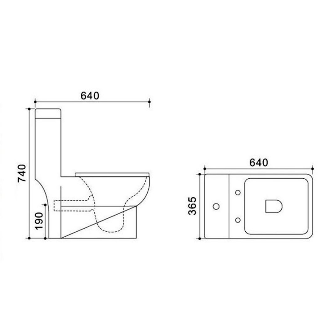 Унитаз Azario Zeno AZ-1169 Безободковый Выпуск Горизонтальный