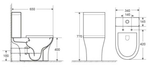 Унитаз Ceruttispa Bernina CT7193 Горизонтальный Выпуск Безободковый