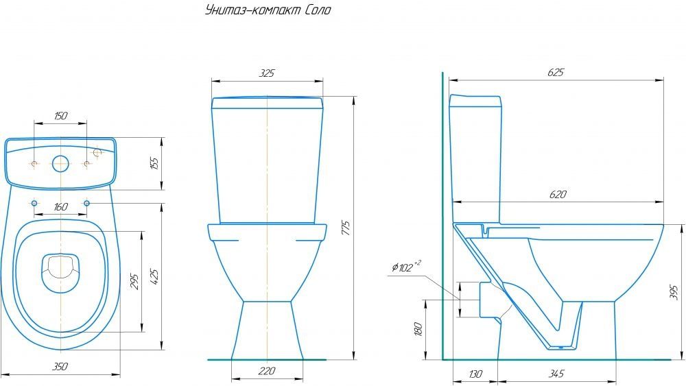 Унитаз Кировская Керамика Rosa Соло Черный Кракелюр