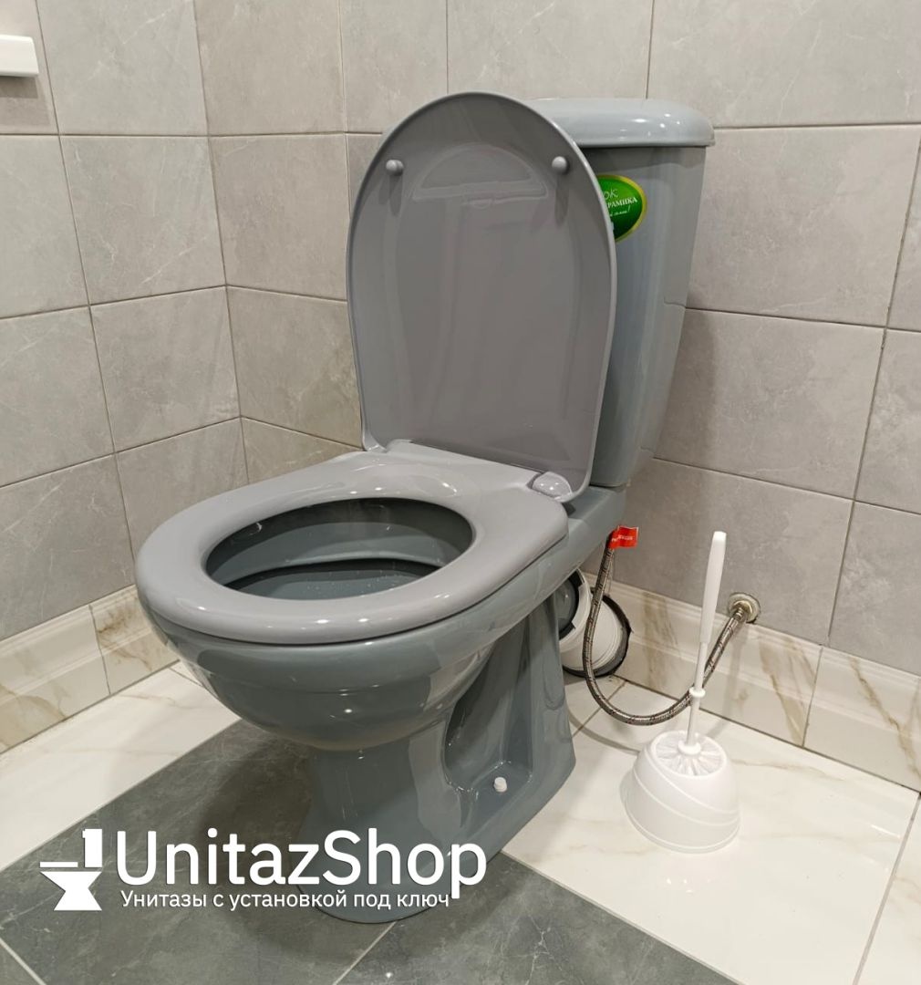 Унитаз Оскольская Керамика Суперкомпакт Серый Косой Выпуск