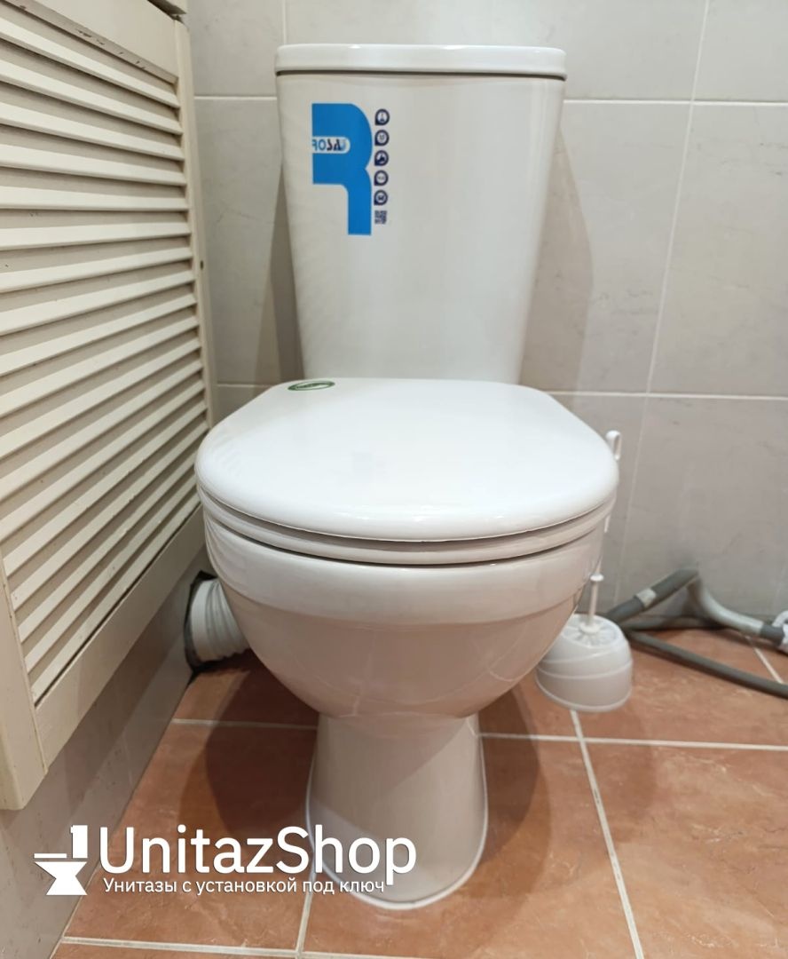 Унитаз Кировская Керамика Rosa Рио Белый Горизонтальный Выпуск