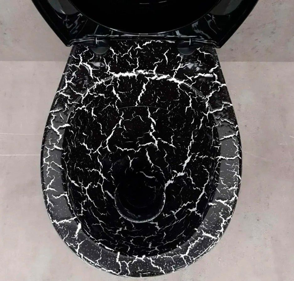 Унитаз Кировская Керамика Rosa Элегант Черный Кракелюр