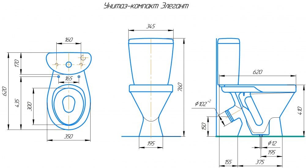 Унитаз Кировская Керамика Rosa Элегант Черный Кракелюр