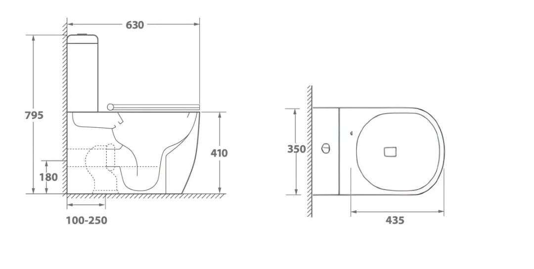 Унитаз Ceruttispa VINCE Tornado CT10373 Горизонтальный Выпуск Безободковый