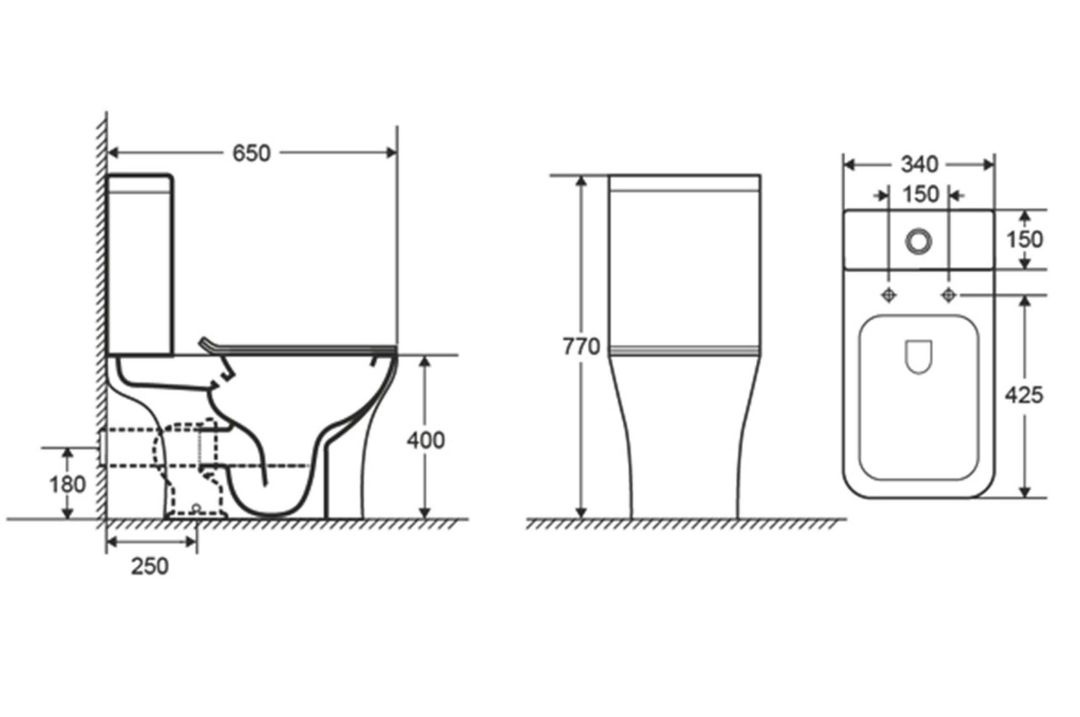 Унитаз Aquatek Optima Square Безободковый Горизонтальный Выпуск