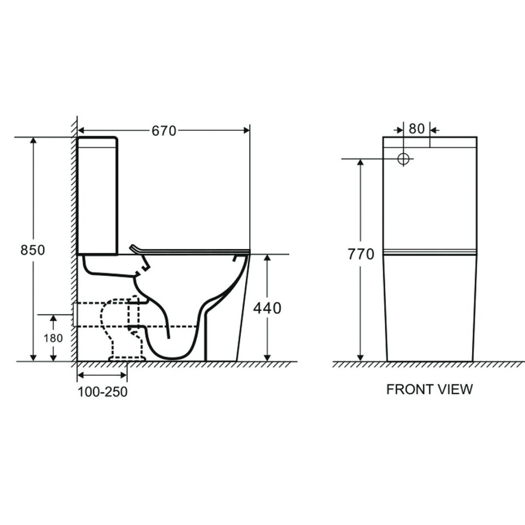 Унитаз Azario Maro AZ-2125A-R Безободковый Выпуск Горизонтальный