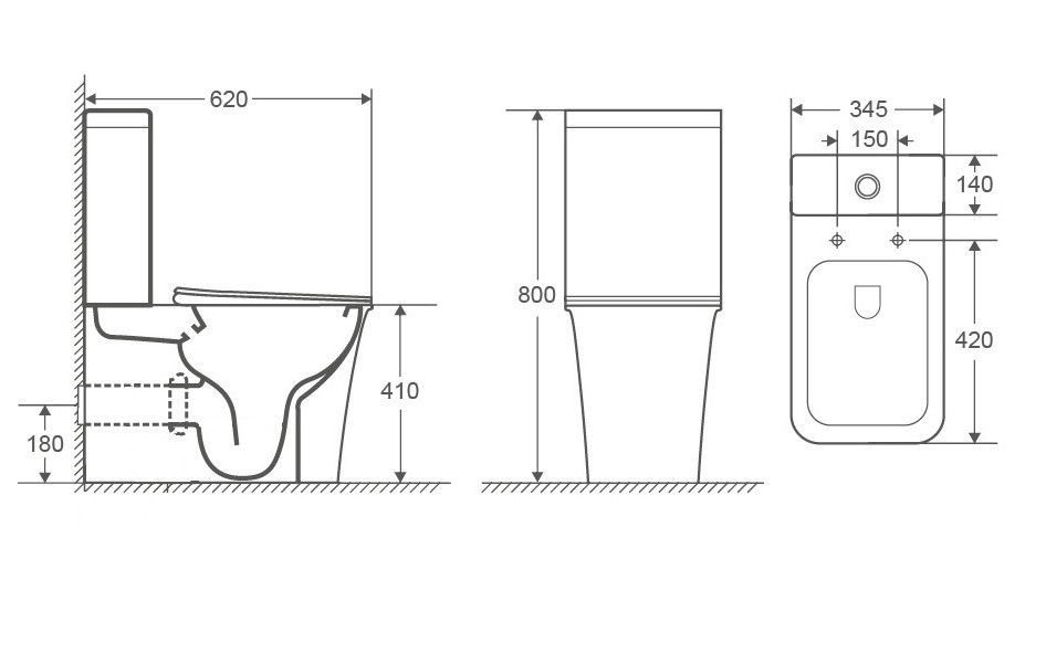 Унитаз напольный Cerutti SPA ARNO CT7838 Горизонтальный Выпуск Безободковый