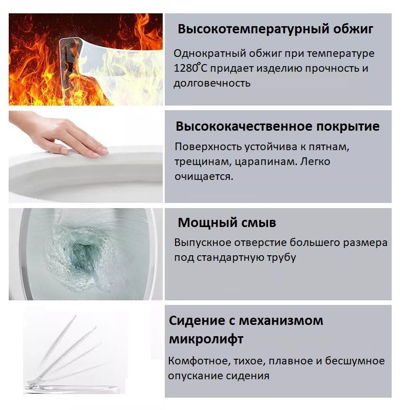 Унитаз Ceruttispa SANTA CT8916 Горизонтальный Выпуск Безободковый