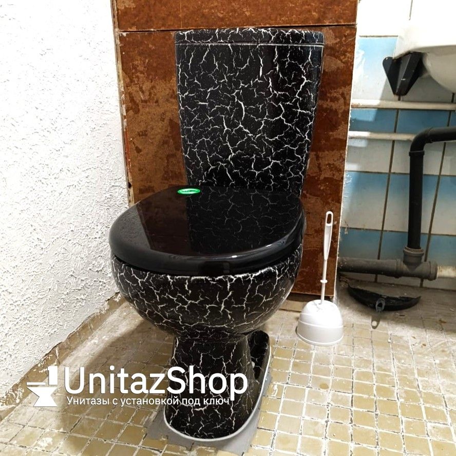 Унитаз Кировская Керамика Rosa Уют Черный Кракелюр